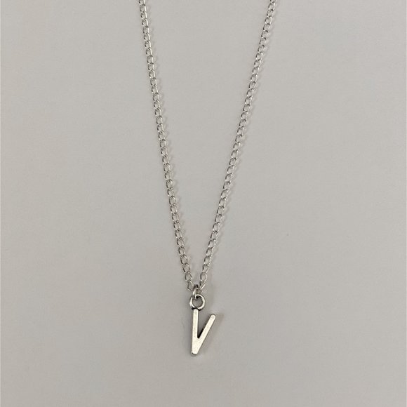 3 for $49 New Silver "V" Initial Necklace - Picture 4 of 4